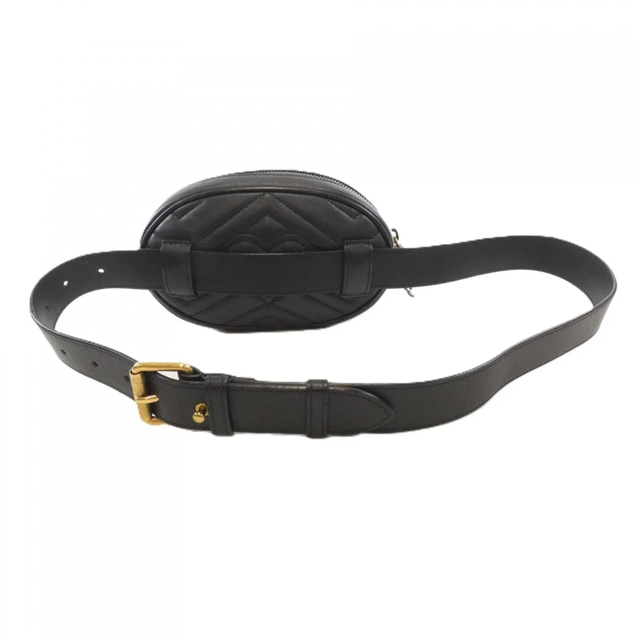 GUCCI GG Marmont 476434 DSVRT Belt Leather 黑色 皮革 中古品A - 縮圖 2