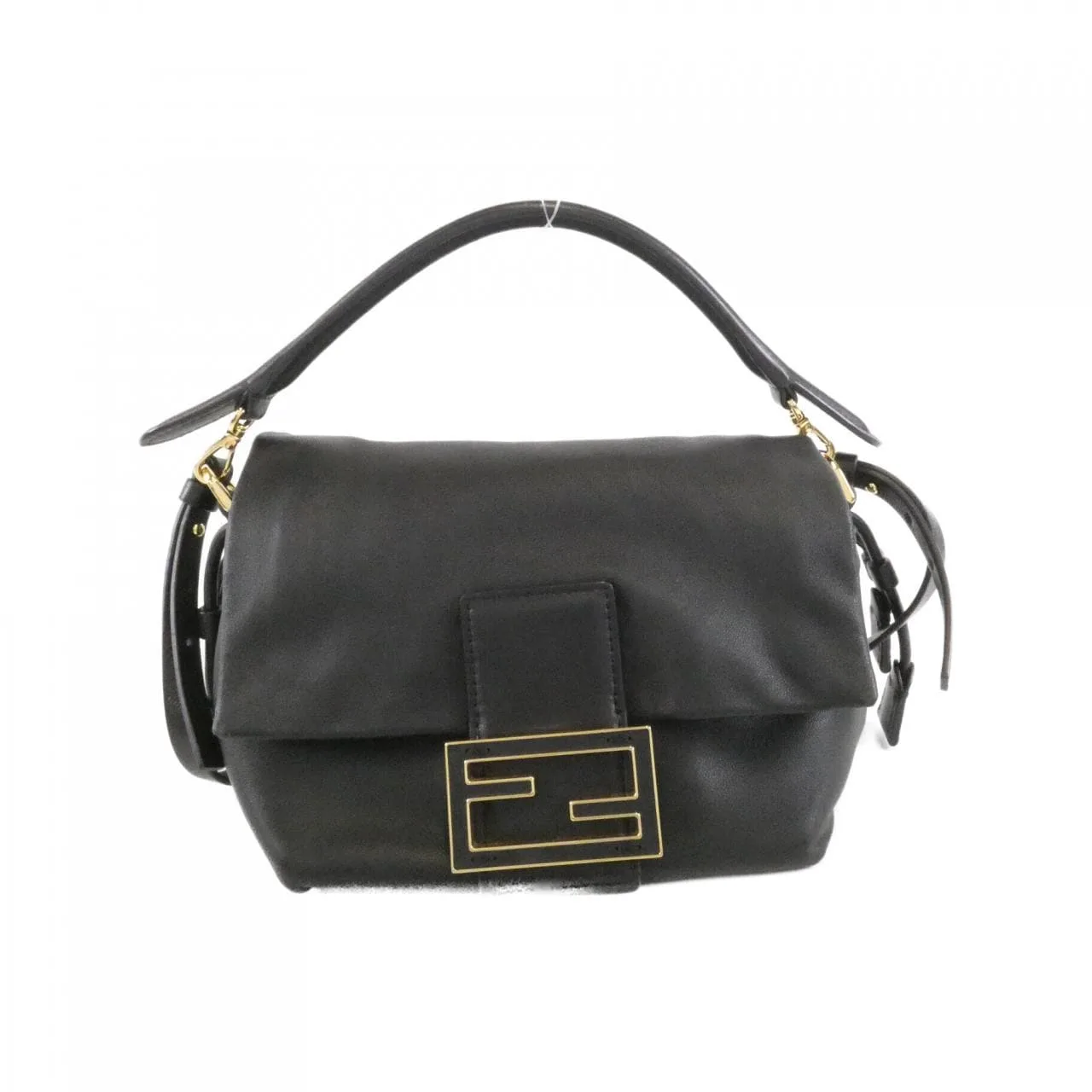 FENDI Baguette 8BS105 ABVE Handbag Lambskin Black