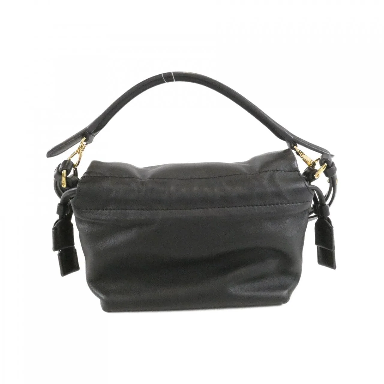 FENDI Baguette 8BS105 ABVE Handbag Lambskin 黑色 羊皮 中古品B - 縮圖 2