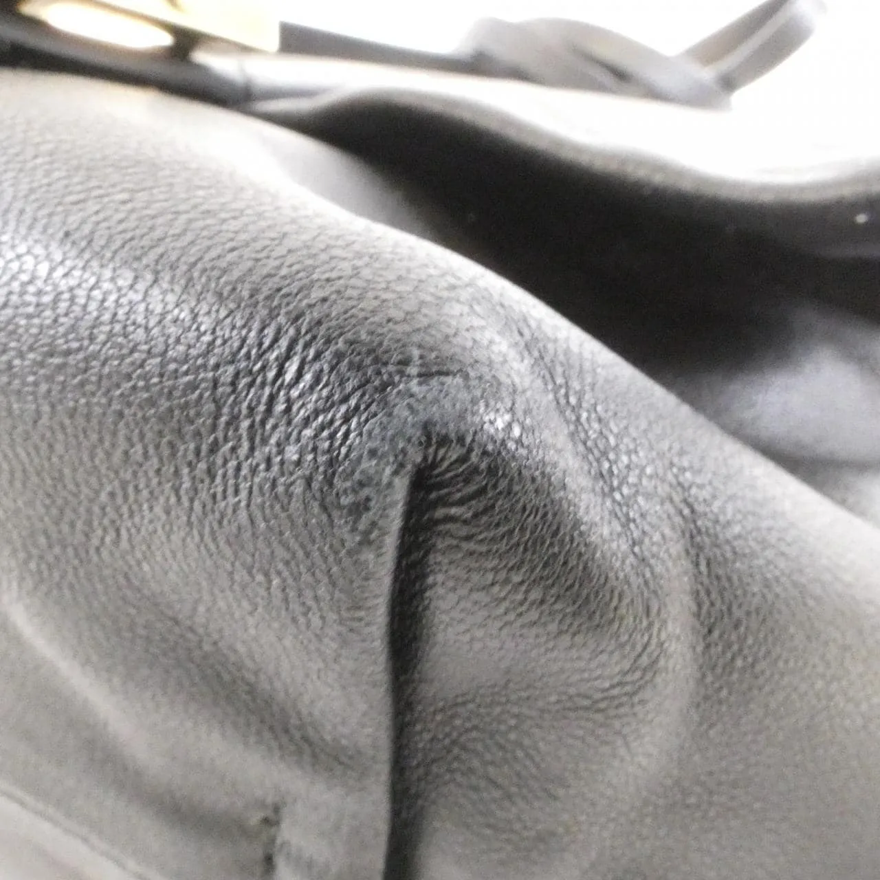 FENDI Baguette 8BS105 ABVE Handbag Lambskin 黑色 羊皮 中古品B - 縮圖 3