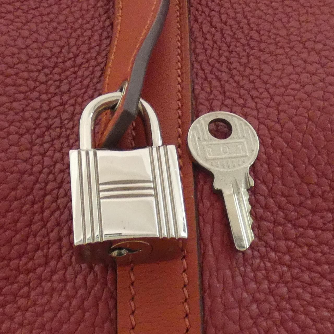 HERMES HERMÈS Picotin 068680CK Bag Clemence Rouge Clemence Leather - Thumbnail 3