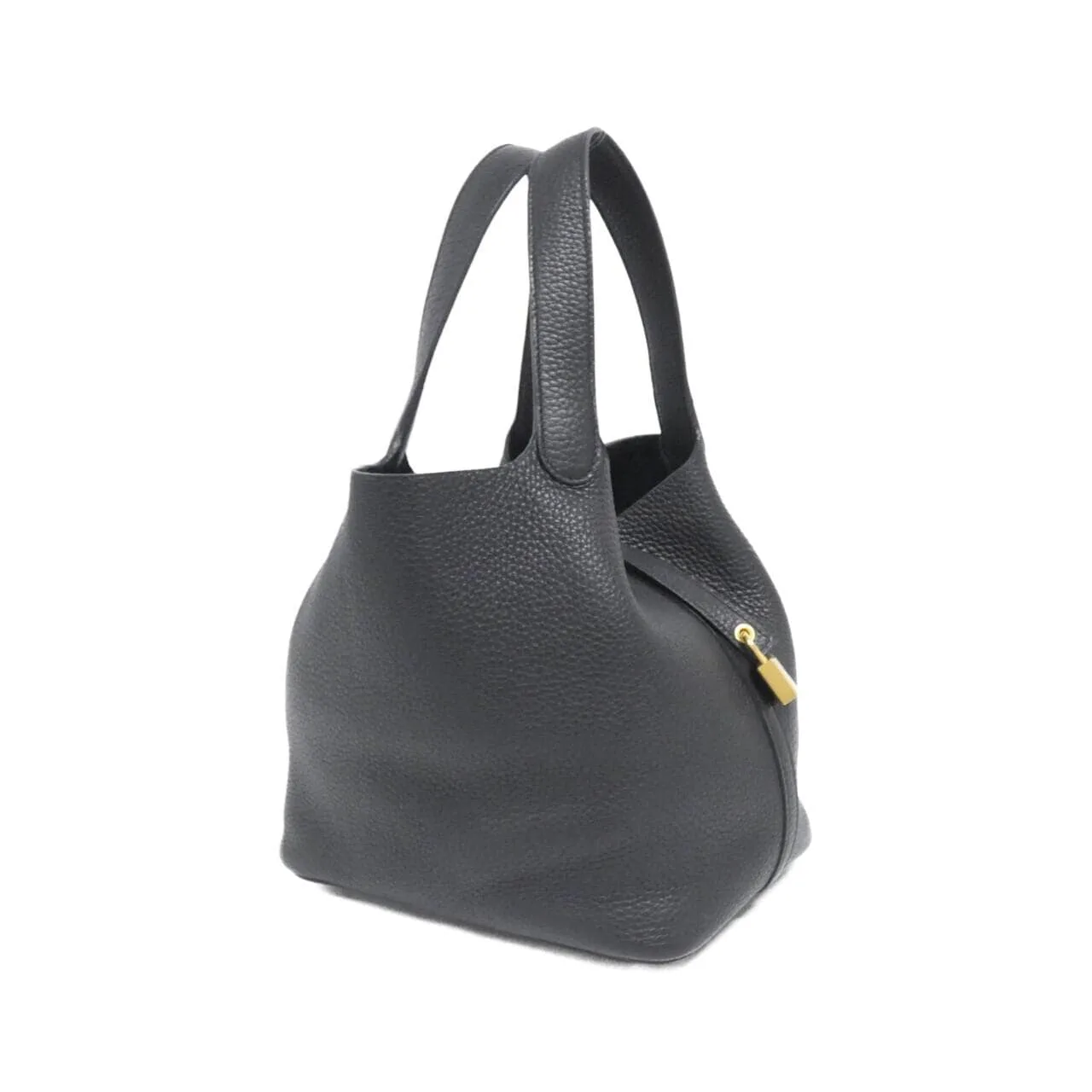 HERMES Picotin 060991CC Handbag Clemence Black