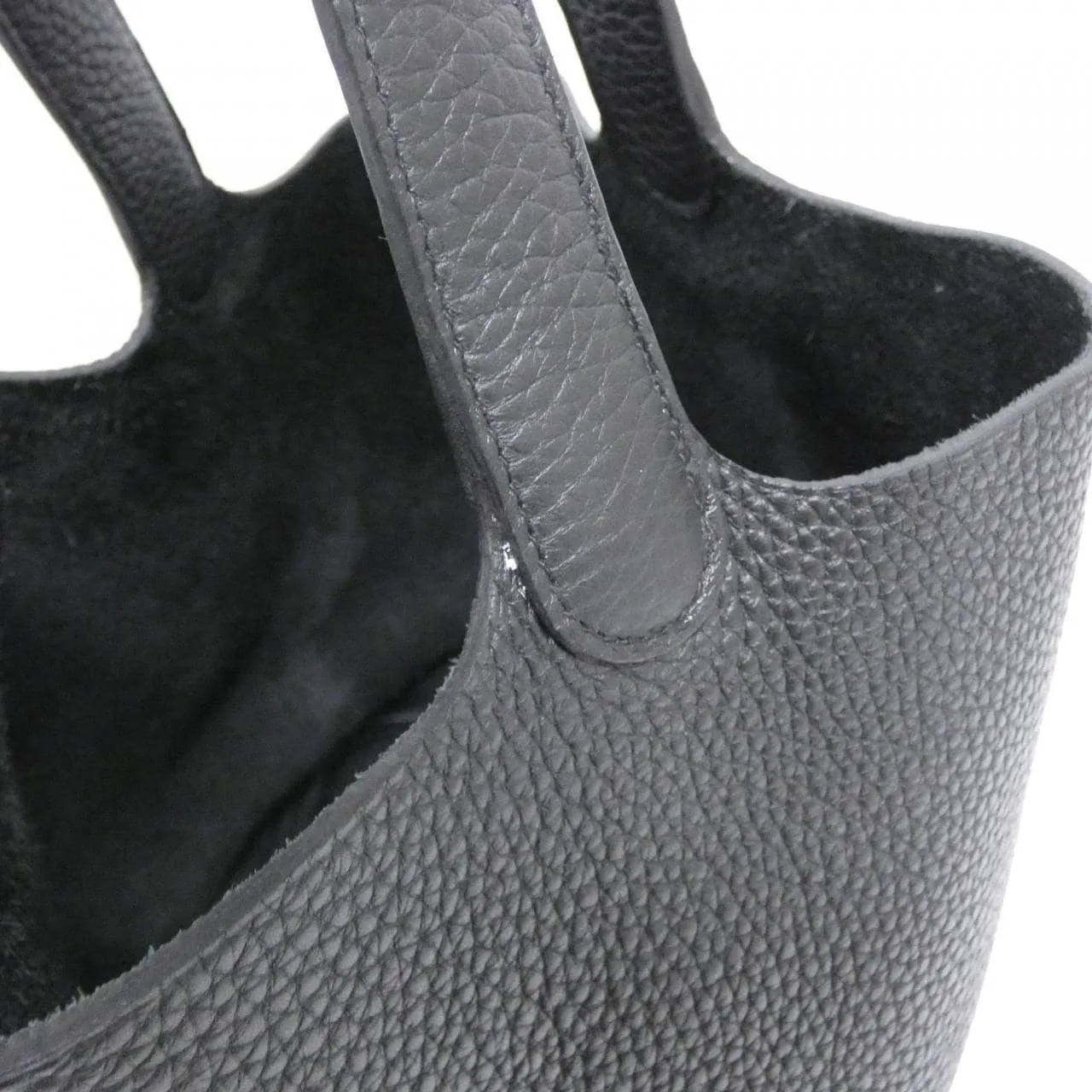 HERMES Picotin 060991CC Handbag Clemence Black Clemence Leather Rank A - Thumbnail 4