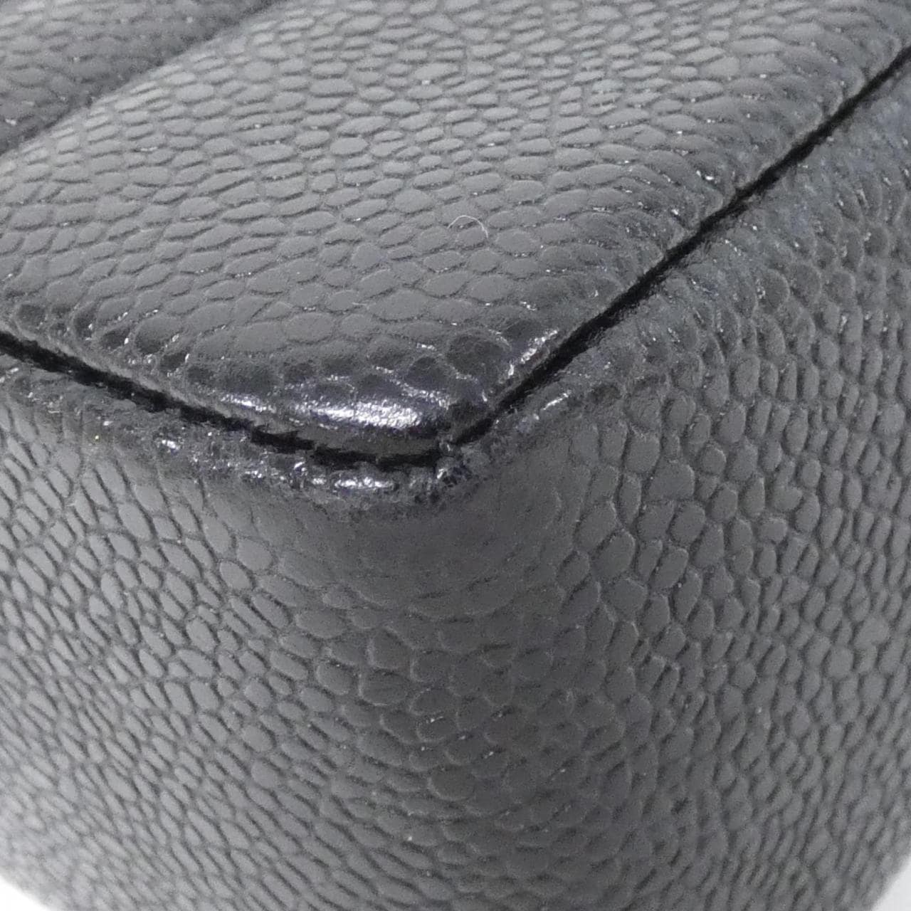 CHANEL Shoulder Bag Grained Calfskin 黑色 荔枝紋牛皮 中古品A - 縮圖 3