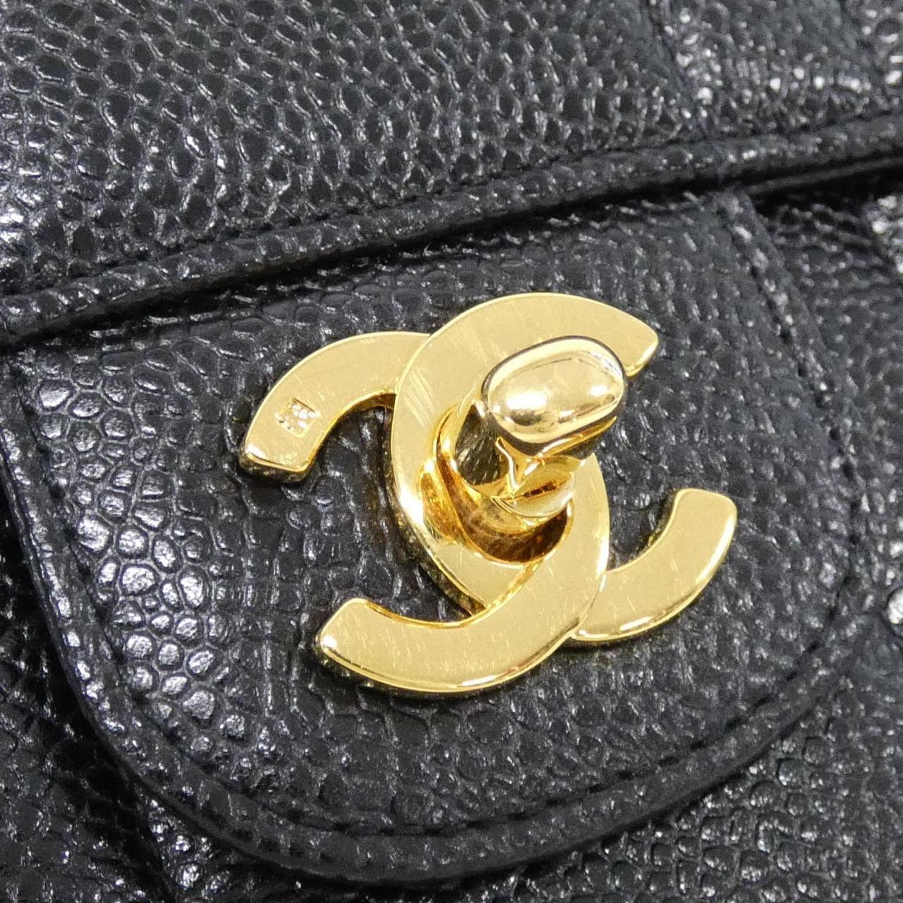 CHANEL Shoulder Bag Grained Calfskin 黑色 荔枝紋牛皮 中古品A - 縮圖 4