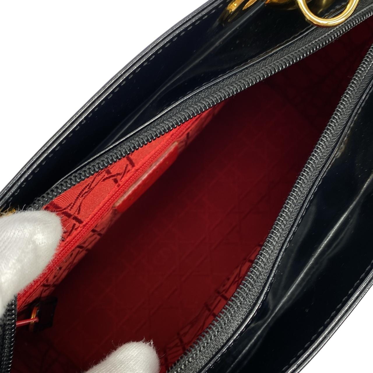 DIOR Lady Dior Handbag Leather Black Leather - Thumbnail 7