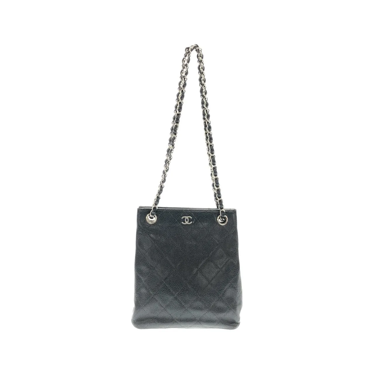 CHANEL 14182 Shoulder Caviar Leather Black