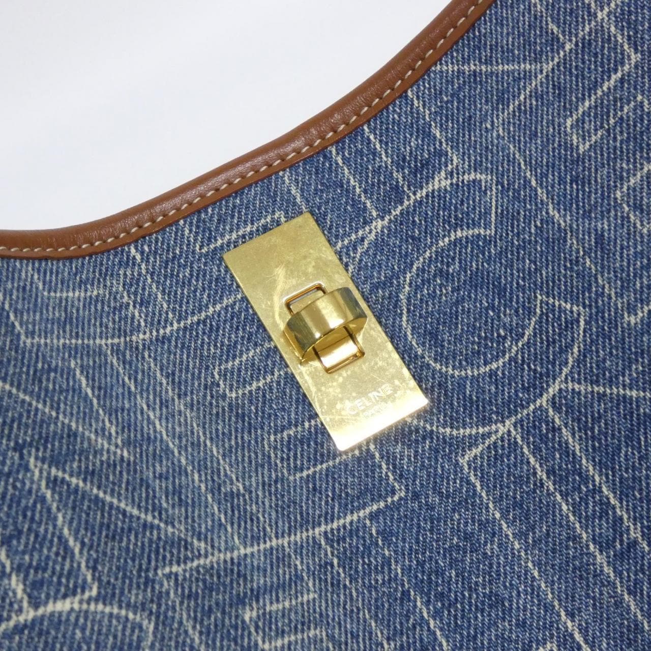 CELINE 195572ERE Bag Denim 黑色 牛仔布 中古品A - 縮圖 4