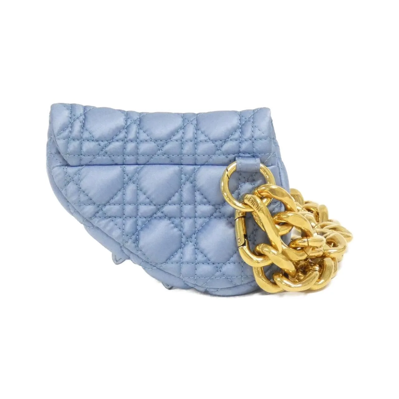 DIOR Saddle Handbag Satin 藍色 緞面 中古品A - 縮圖 2