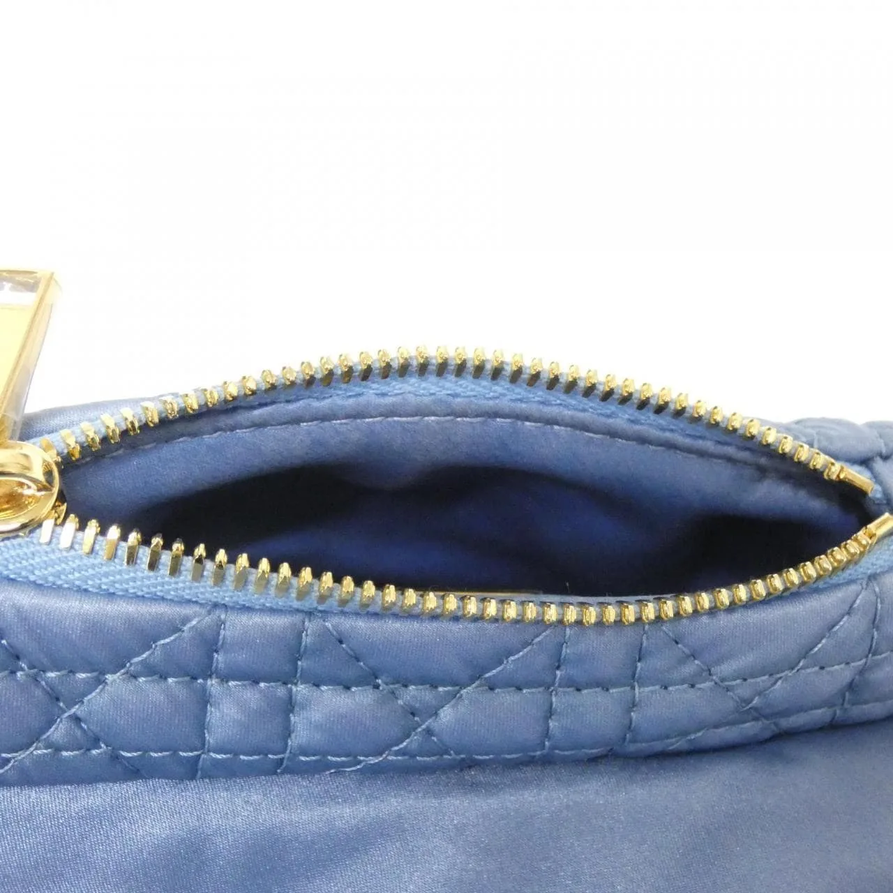 DIOR Saddle Handbag Satin 藍色 緞面 中古品A - 縮圖 7