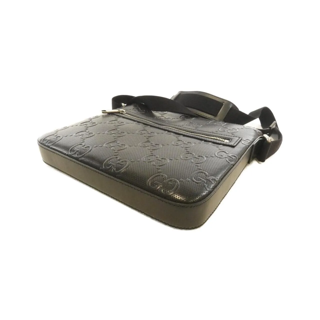 GUCCI 406410 1W3CN Shoulder Leather 黑色 皮革 中古品A - 縮圖 3