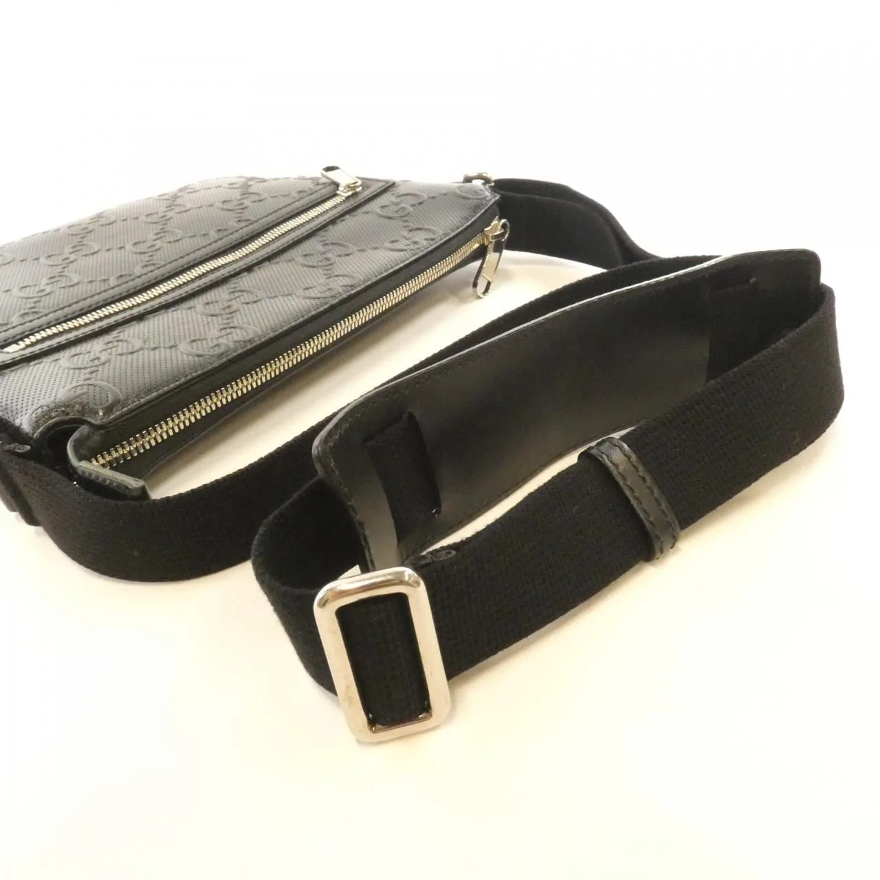 GUCCI 406410 1W3CN Shoulder Leather 黑色 皮革 中古品A - 縮圖 4