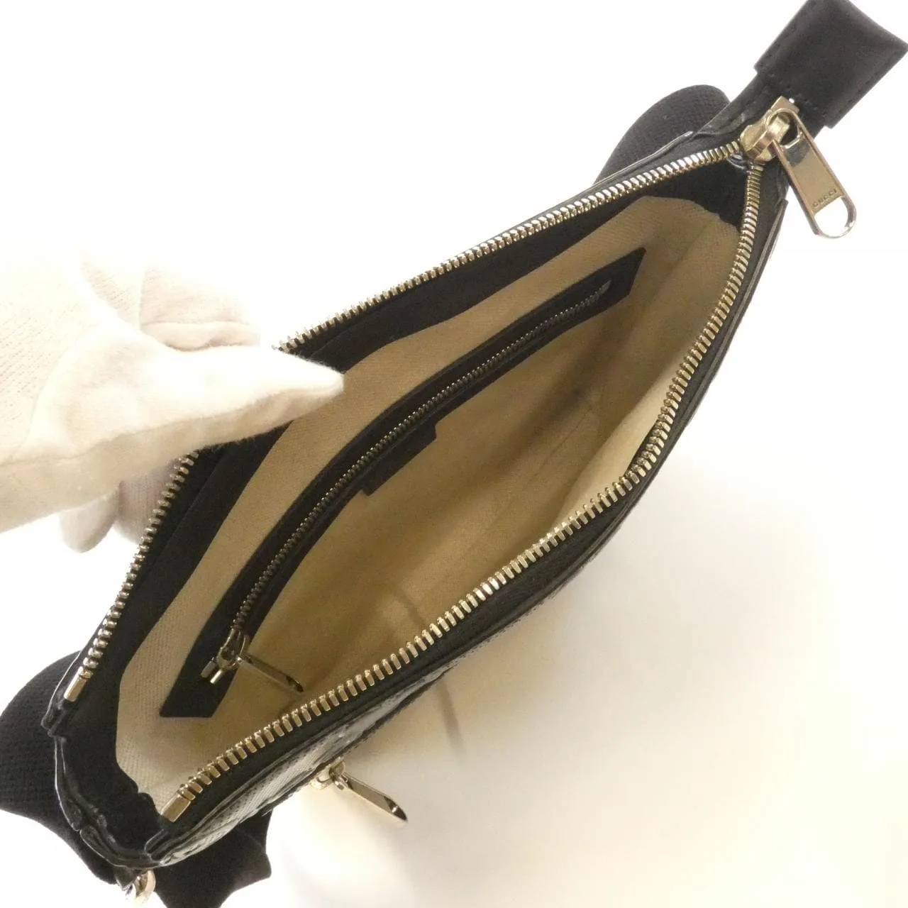 GUCCI 406410 1W3CN Shoulder Leather 黑色 皮革 中古品A - 縮圖 5