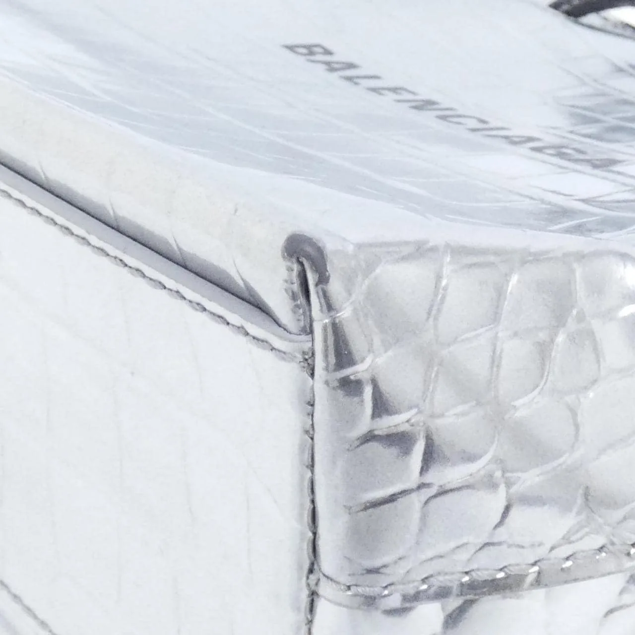 BALENCIAGA 597858 Tote Leather 銀色 皮革 中古品B - 縮圖 3