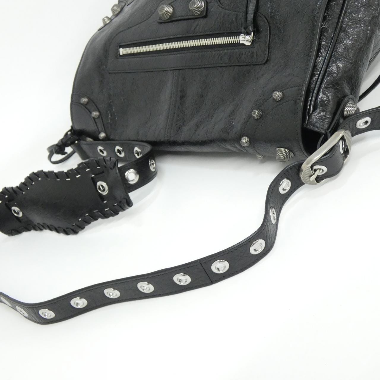 BALENCIAGA Le Cagole 719093 210KR Shoulder Bag Lambskin Black Lambskin - Thumbnail 6