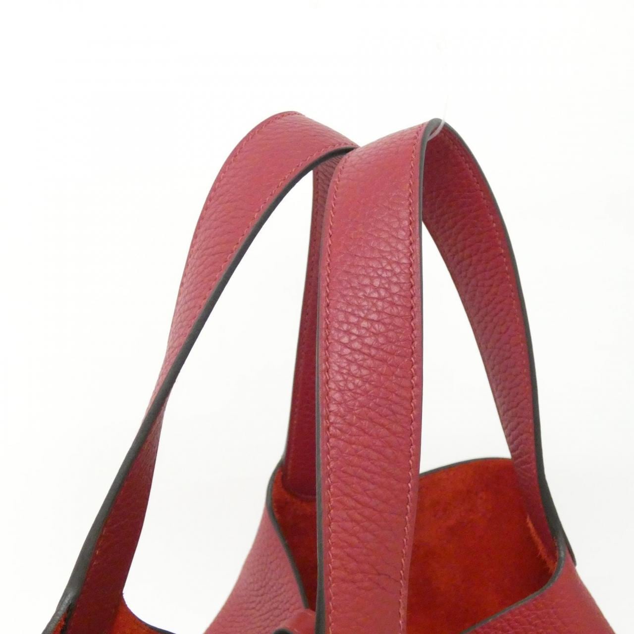 HERMES HERMÈS Picotin 060991CK Bag Clemence Rouge Clemence 皮 中古品A - 縮圖 4