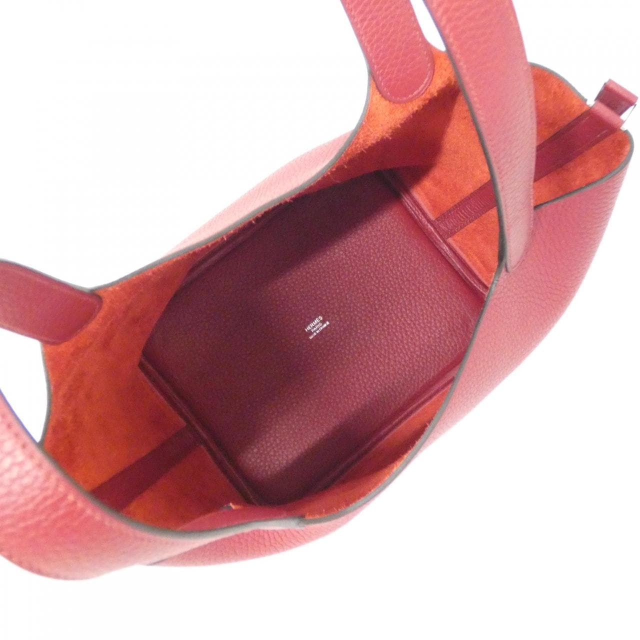 HERMES HERMÈS Picotin 060991CK Bag Clemence Rouge Clemence 皮 中古品A - 縮圖 5