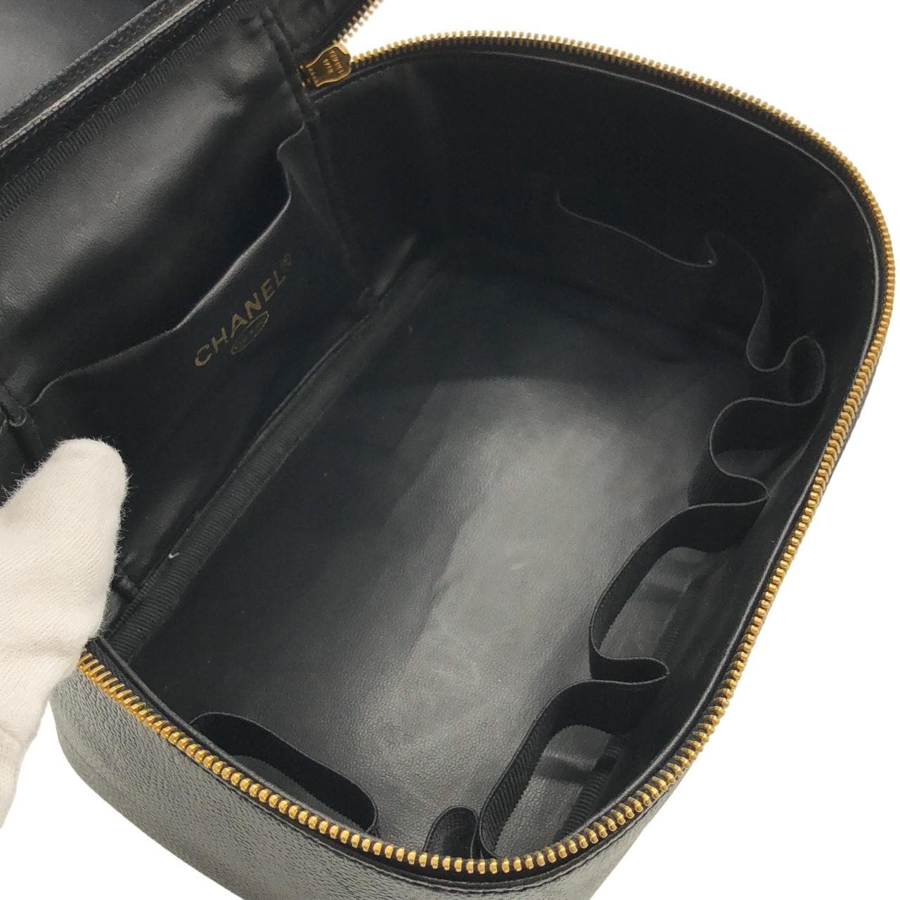 CHANEL 08090 Bag Grained Calfskin 黑色 荔枝紋牛皮 中古品A - 縮圖 5