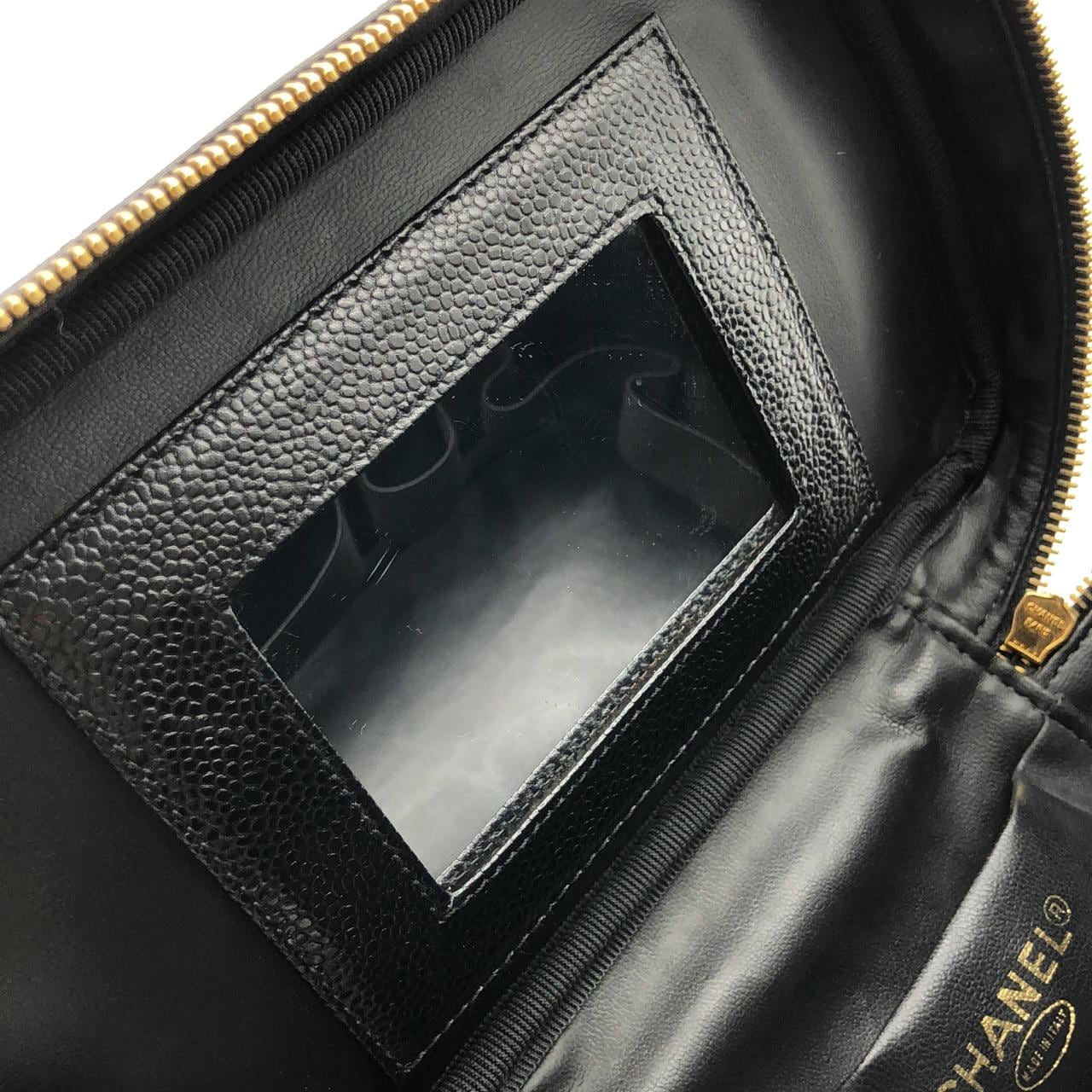 CHANEL 08090 Bag Grained Calfskin 黑色 荔枝紋牛皮 中古品A - 縮圖 6