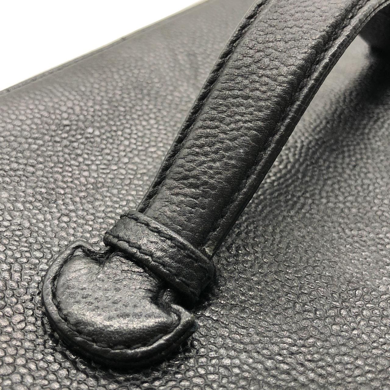 CHANEL 08090 Bag Grained Calfskin 黑色 荔枝紋牛皮 中古品A - 縮圖 7
