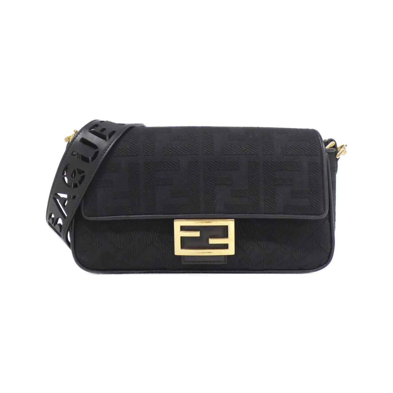 FENDI Baguette 8BR600 AMCD Shoulder Bag Canvas Black