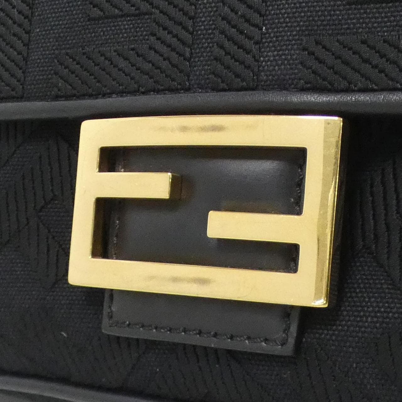 FENDI Baguette 8BR600 AMCD Shoulder Bag Canvas 黑色 帆布 中古品A - 縮圖 4
