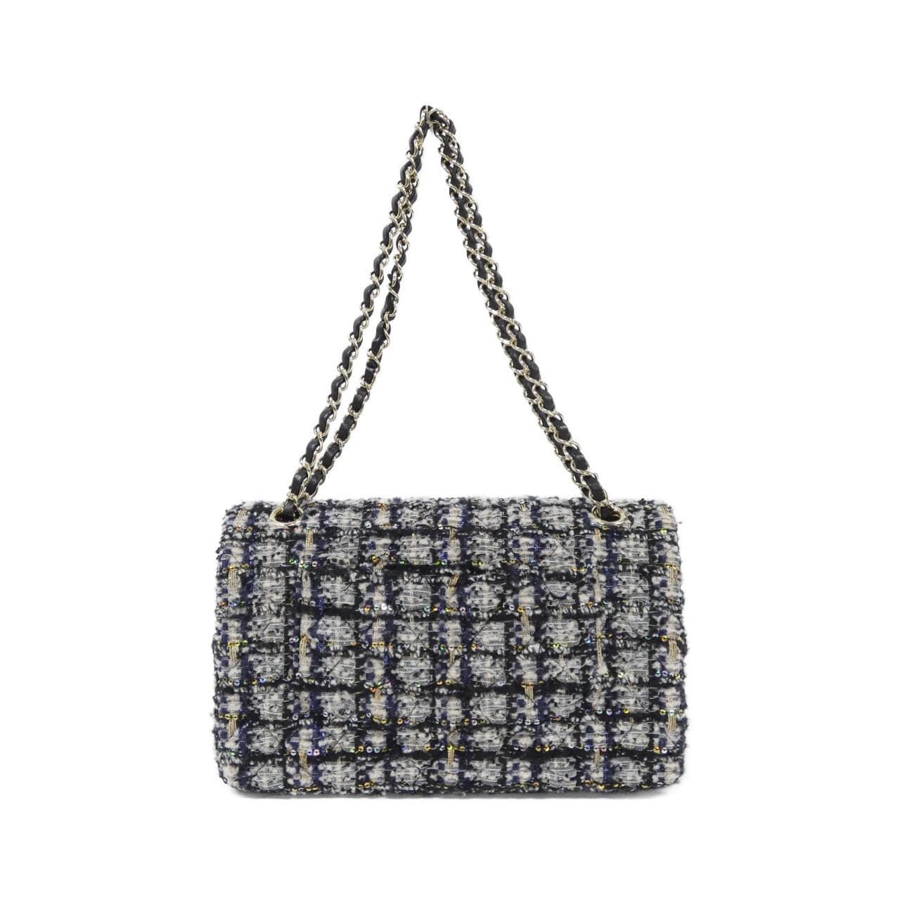 CHANEL Matelasse 1112 Shoulder Tweed Black Tweed - Thumbnail 2
