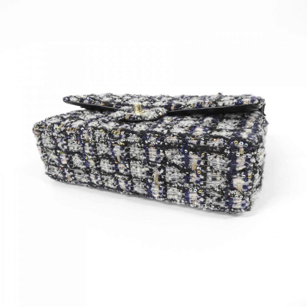 CHANEL Matelasse 1112 Shoulder Tweed Black Tweed - Thumbnail 3