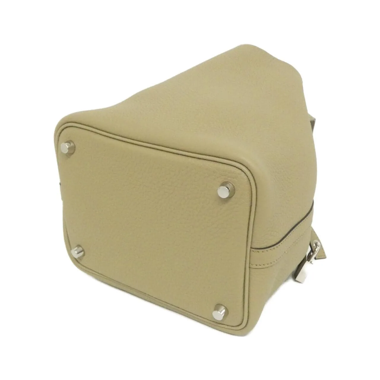 HERMES Picotin 056289CK Handbag Clemence Beige Clemence Leather Rank A - Thumbnail 2