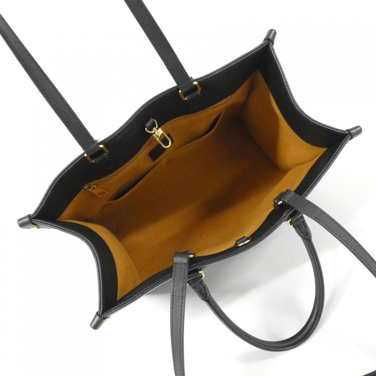 LOUIS VUITTON OnTheGo M45595 Bag Monogram 黑色 Monogram 中古品A - 縮圖 7