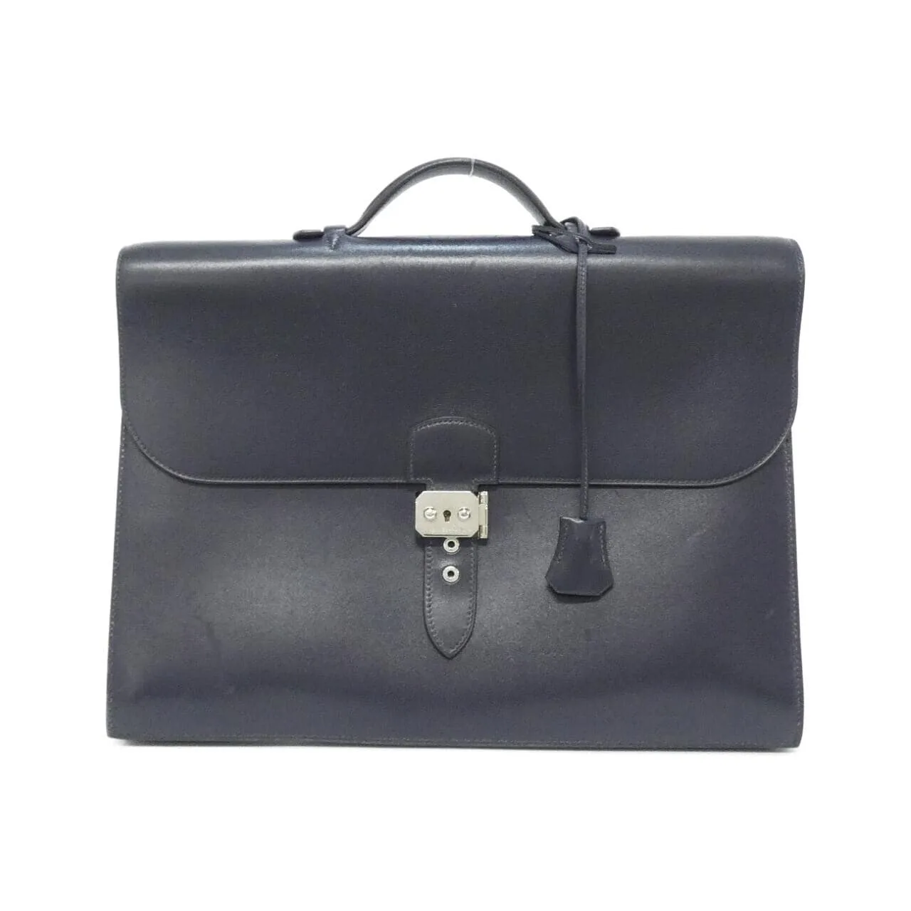HERMES Handbag Box Calf Blue