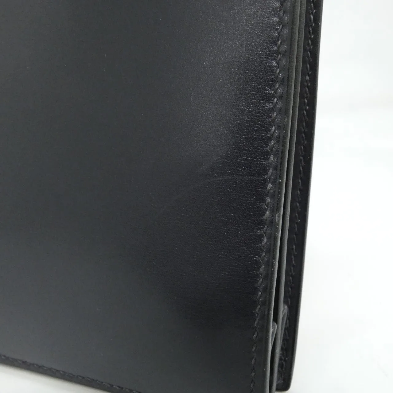 HERMES Handbag Box Calf Blue Box Calf Leather - Thumbnail 5