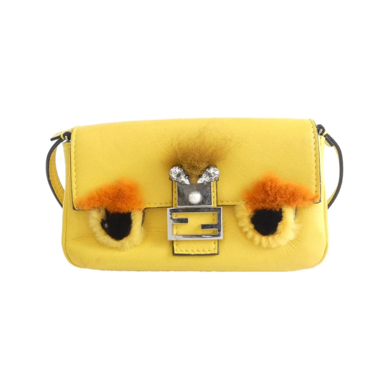 FENDI 8M0354 37H Handbag Lambskin Yellow