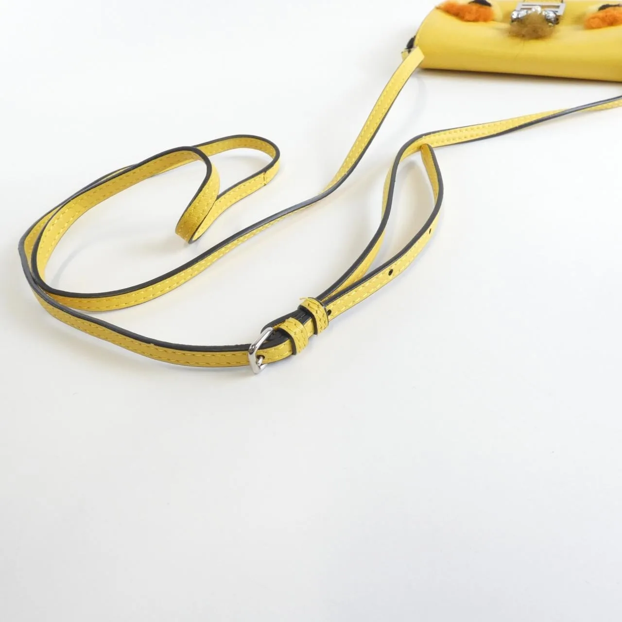 FENDI 8M0354 37H Handbag Lambskin Yellow Lambskin Rank B - Thumbnail 4