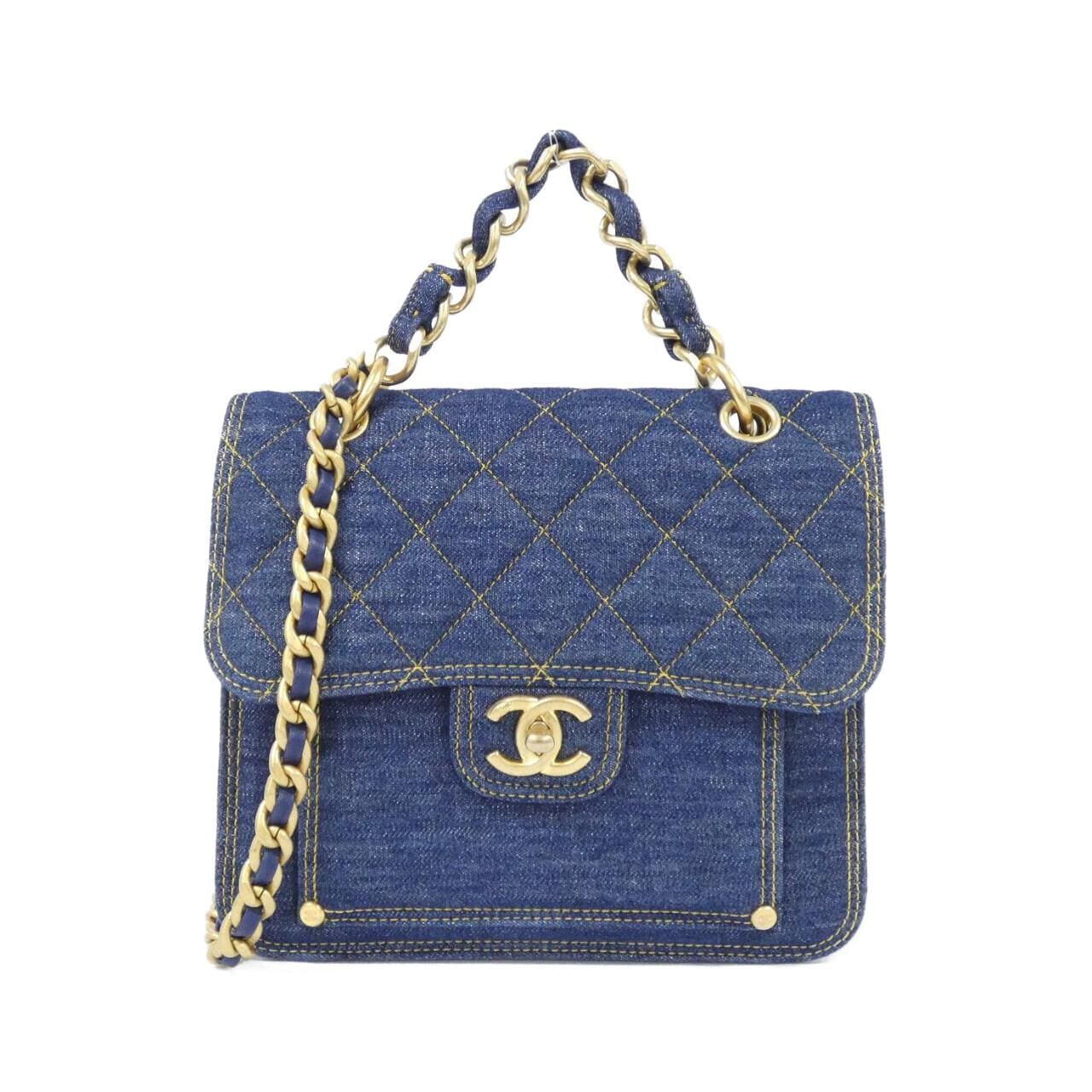 CHANEL Chanel 22 AS3932 Handbag Denim Blue