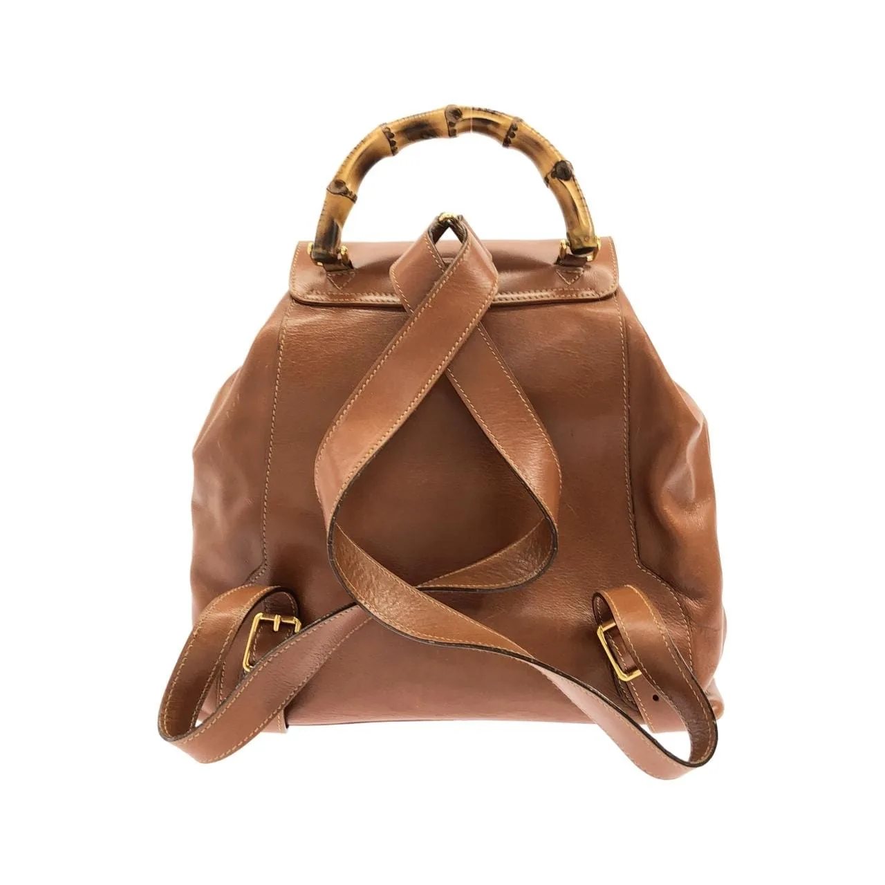 GUCCI 003 2058 Backpack Leather 棕色 皮革 中古品A - 縮圖 2