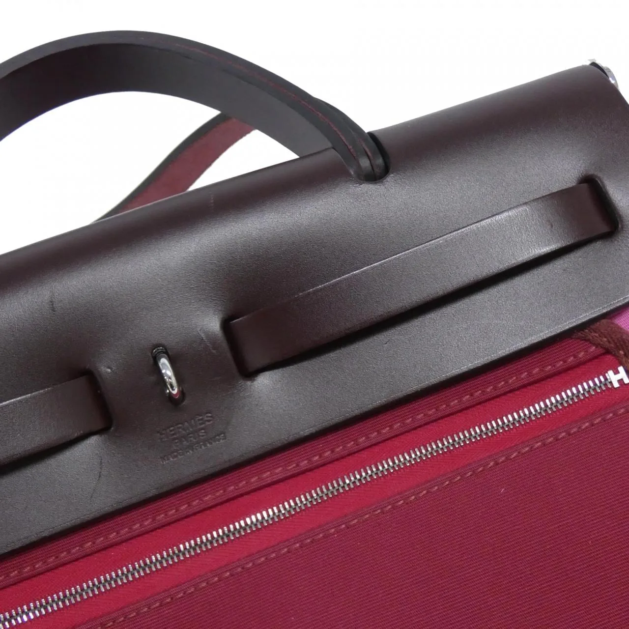 HERMES Herbag 082268CK Handbag Rouge 中古品A - 縮圖 7