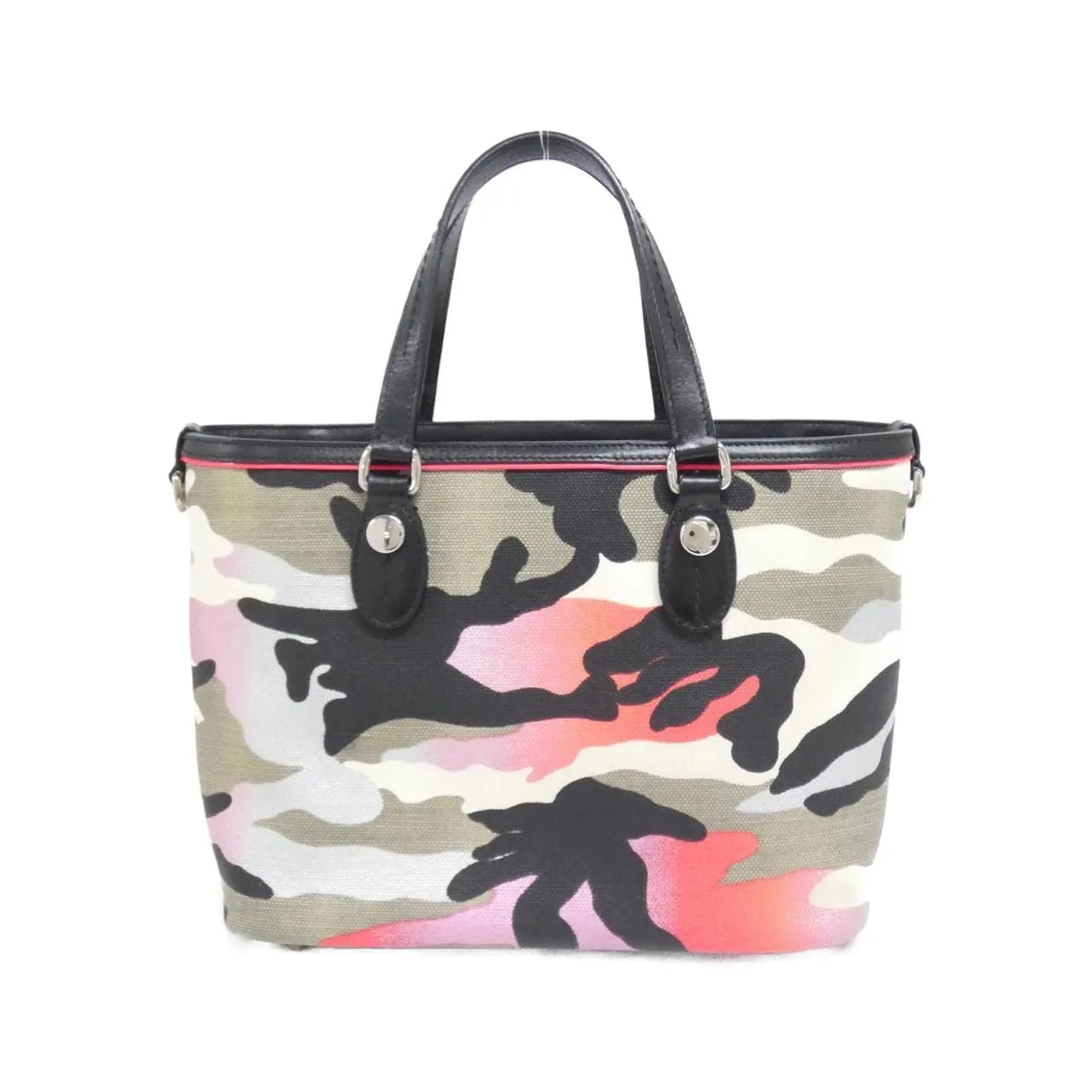 DIOR M0170PTPI Handbag Canvas 黑色 帆布 中古品A - 縮圖 2