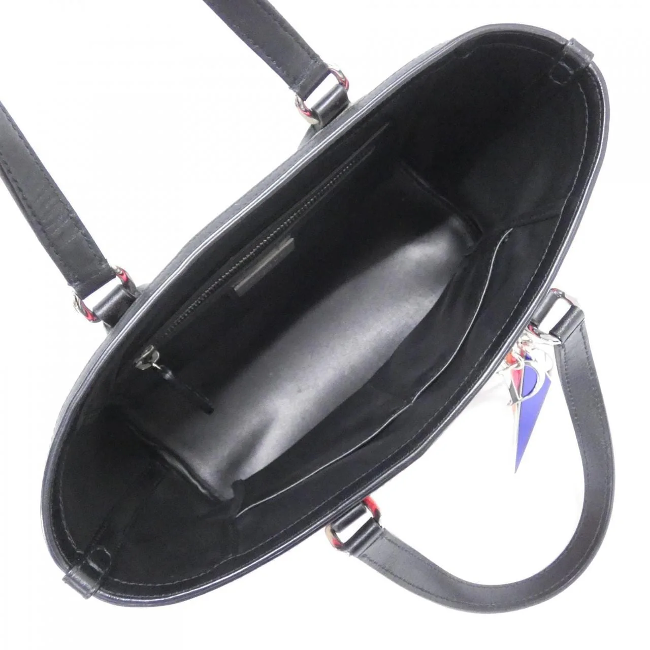 DIOR M0170PTPI Handbag Canvas 黑色 帆布 中古品A - 縮圖 7