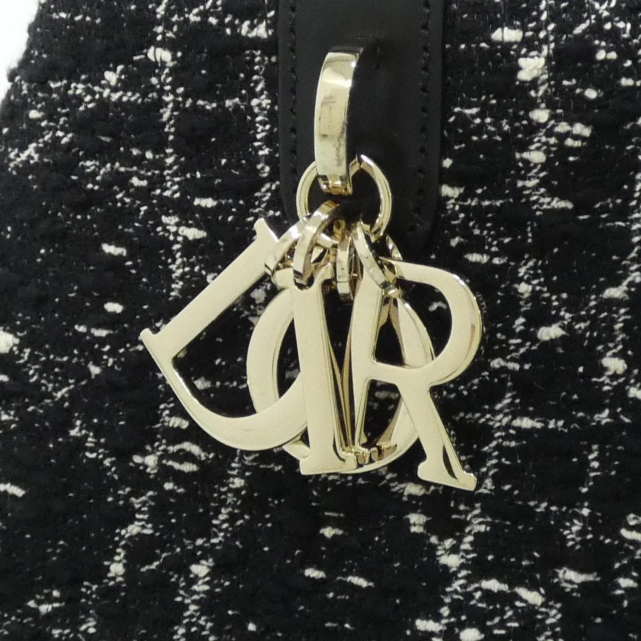 DIOR M28210TKV Handbag Tweed 黑色 粗花呢 - 縮圖 4