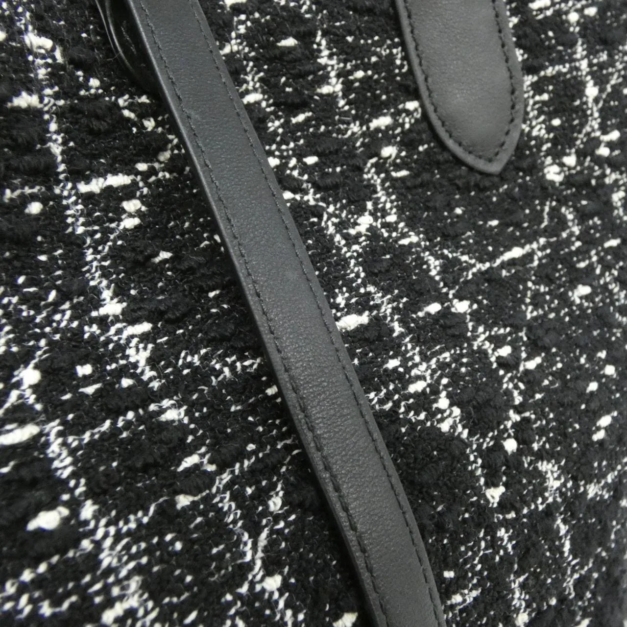 DIOR M28210TKV Handbag Tweed 黑色 粗花呢 - 縮圖 5