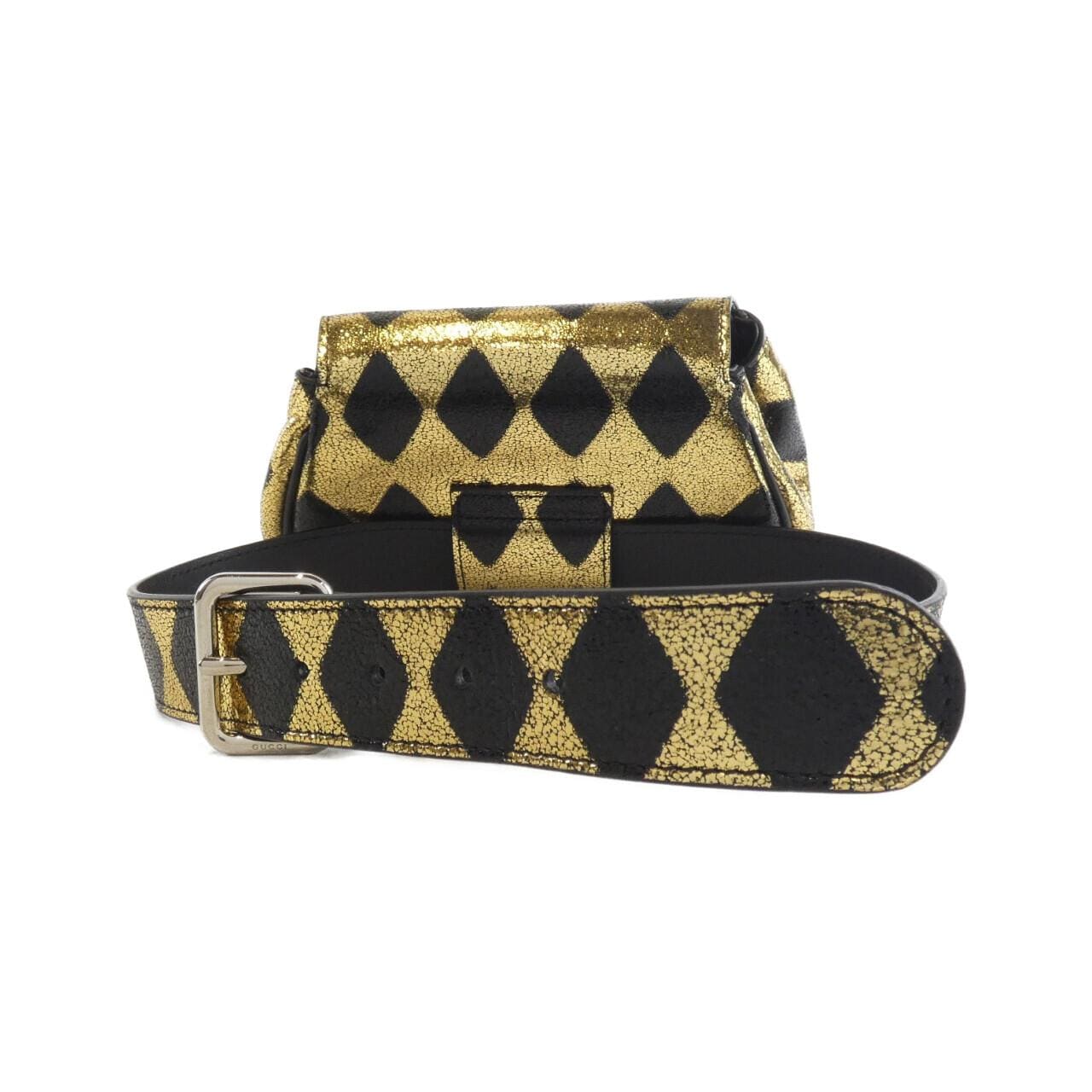 GUCCI 605112 Belt Bag Leather 黑色 皮革 中古品A - 縮圖 2