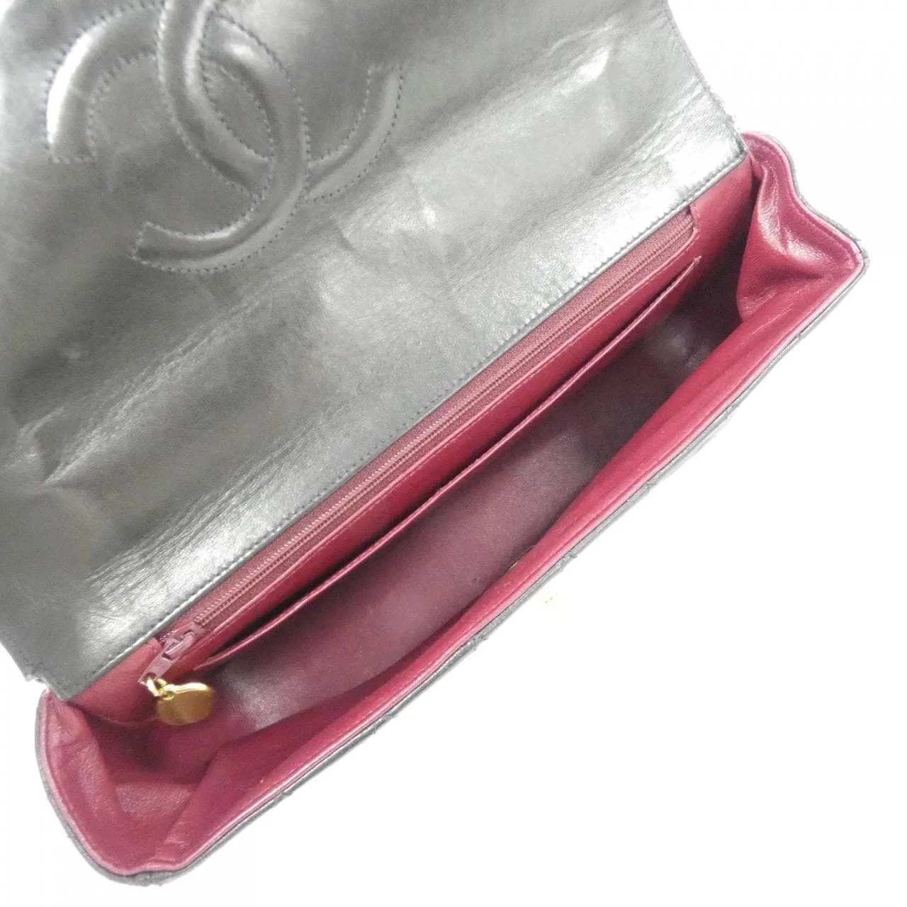 CHANEL Handbag Lambskin 黑色 羊皮 中古品B - 縮圖 6