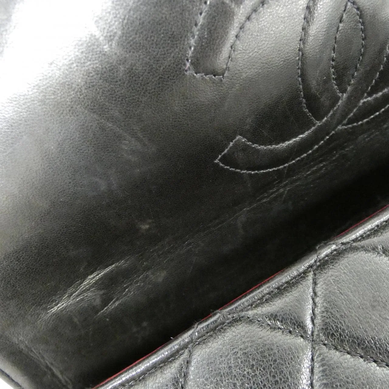 CHANEL Handbag Lambskin 黑色 羊皮 中古品B - 縮圖 7