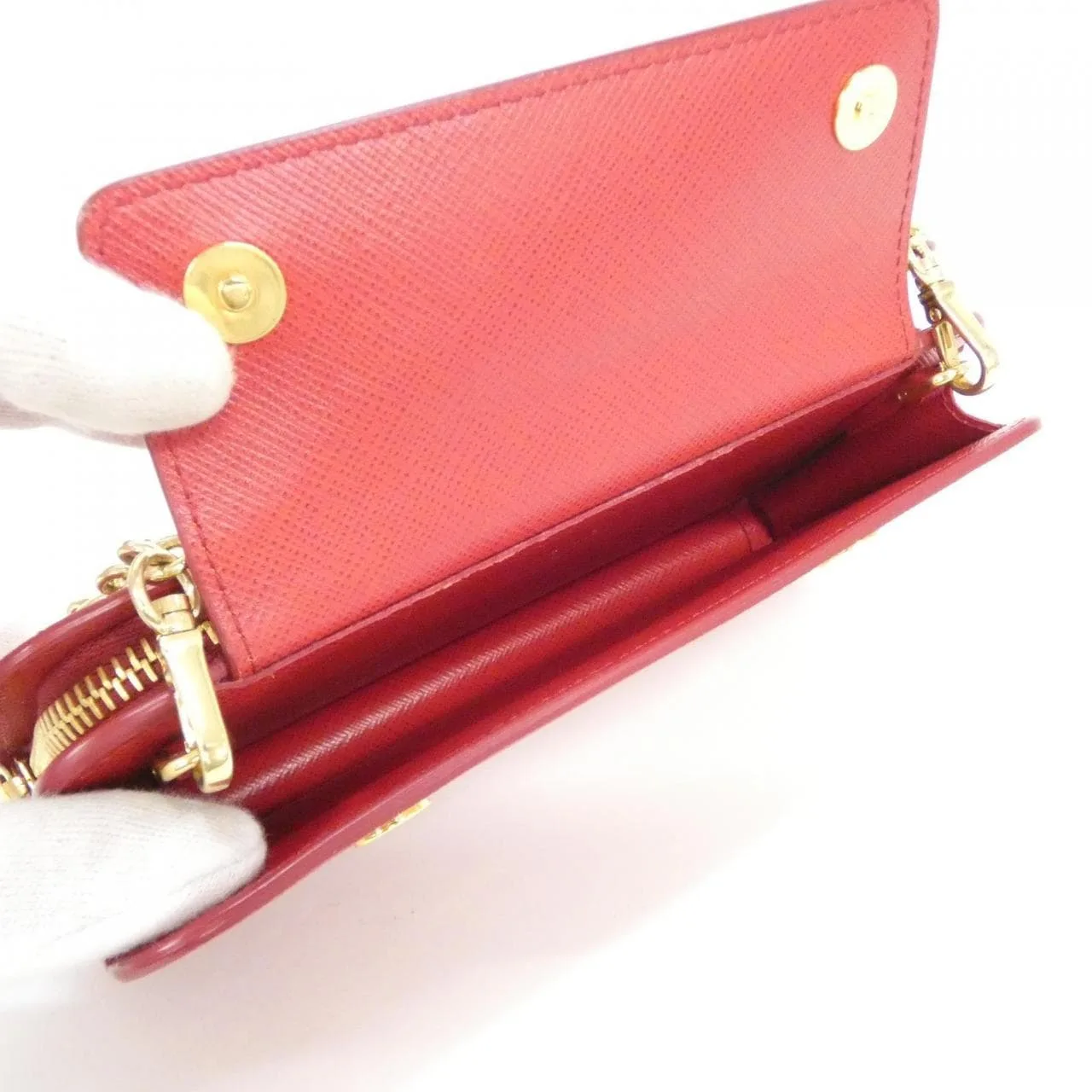 PRADA 1ZH048 Wallet 黑色 中古品A - 縮圖 7