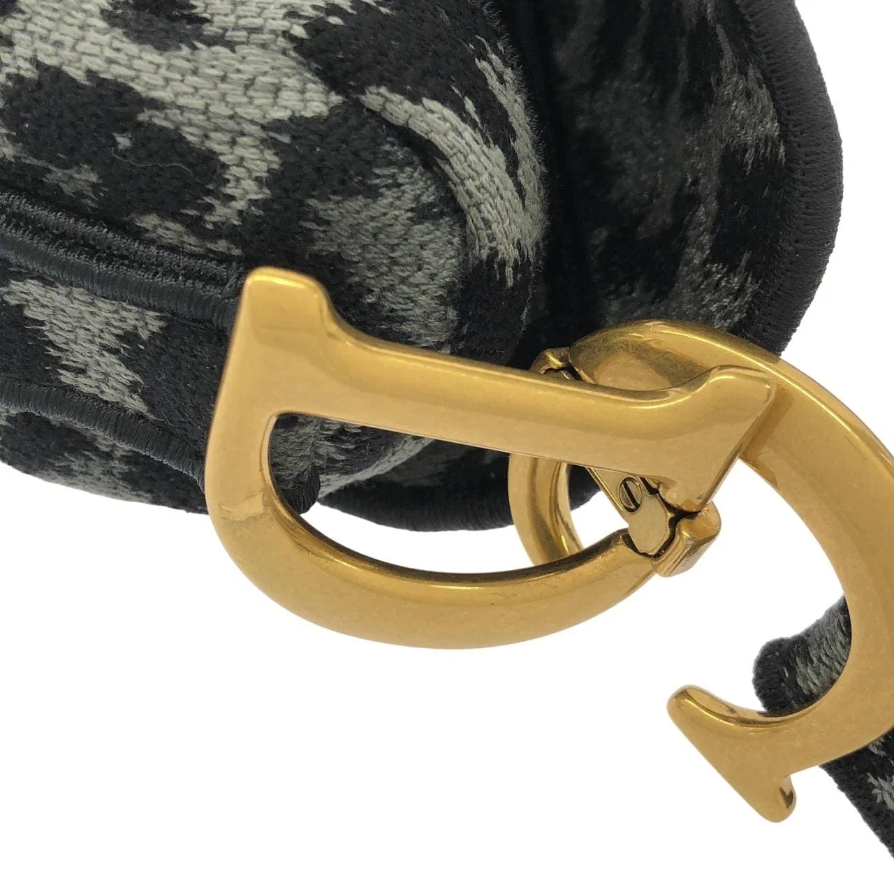 DIOR Saddle M0446CRHM Shoulder Canvas 黑色 帆布 中古品A - 縮圖 5