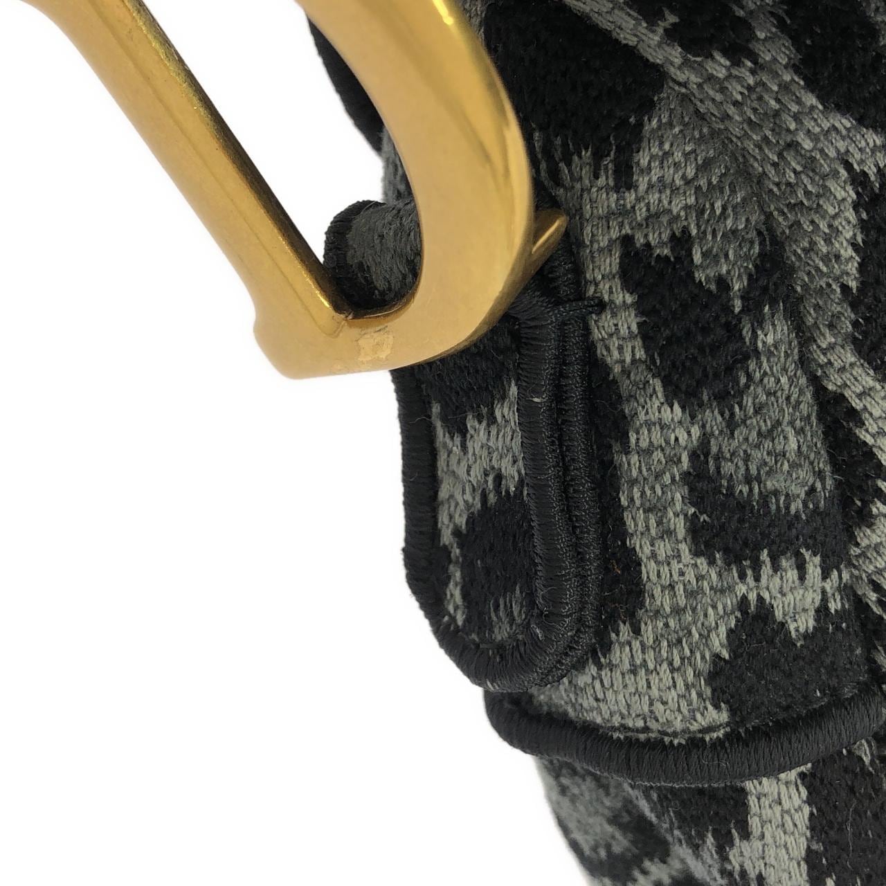 DIOR Saddle M0446CRHM Shoulder Bag Canvas Black Canvas - Thumbnail 6