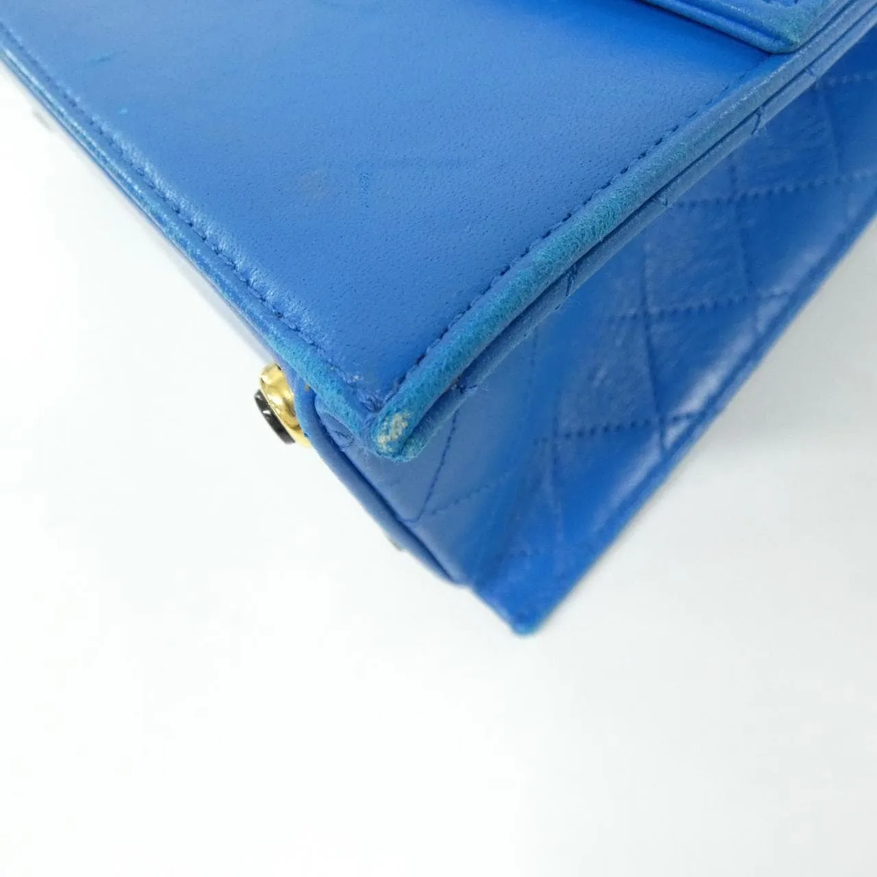 CHANEL Shoulder Lambskin 藍色 羊皮 中古品B - 縮圖 4