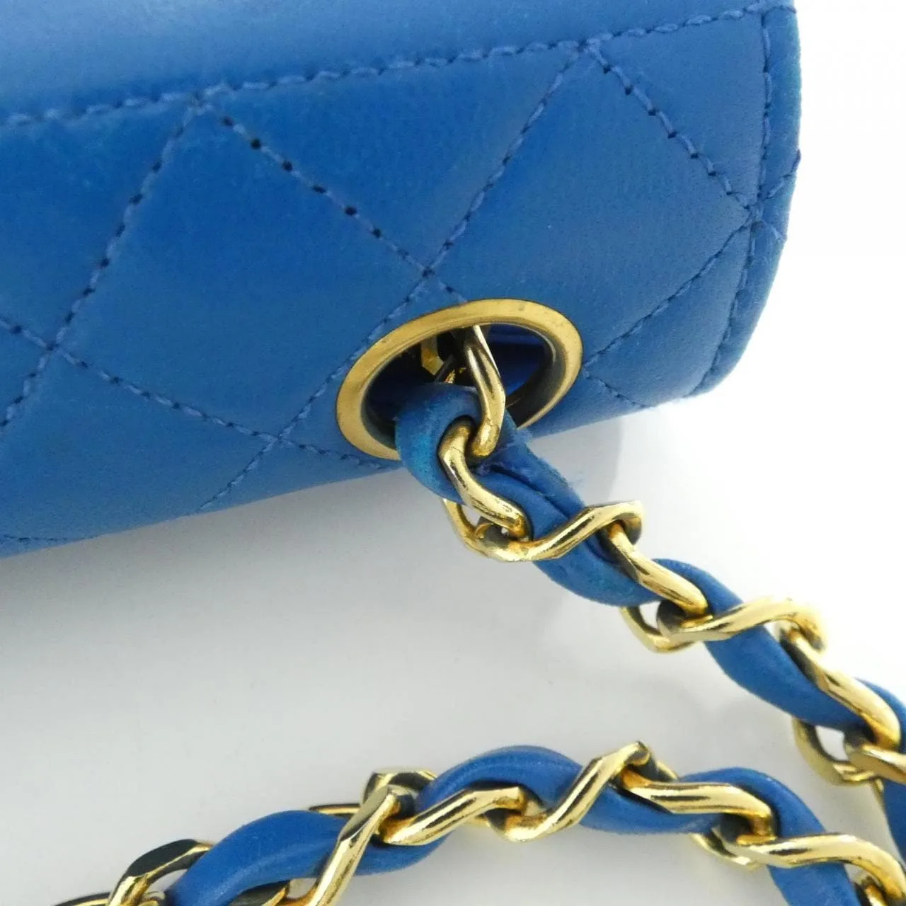 CHANEL Shoulder Lambskin 藍色 羊皮 中古品B - 縮圖 8