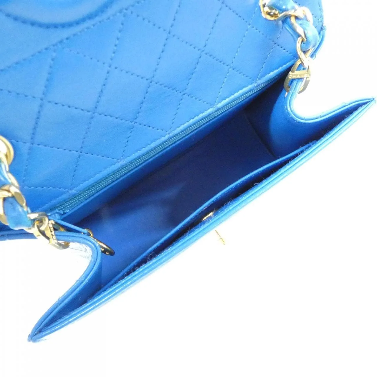 CHANEL Shoulder Lambskin 藍色 羊皮 中古品B - 縮圖 9